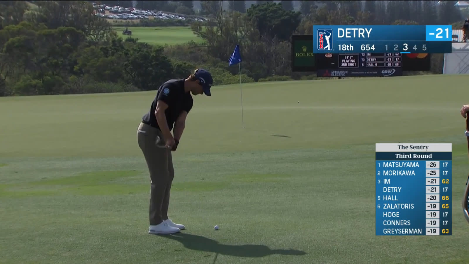 Thomas Detry hits great chip shot to set up birdie at The Sentry