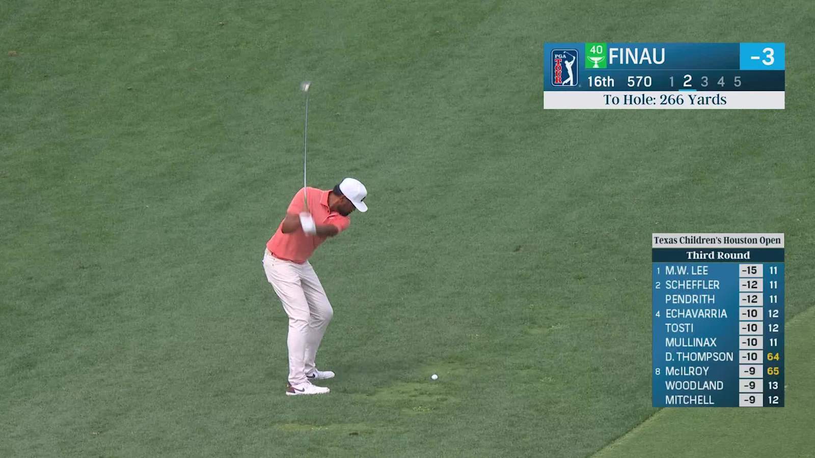 Tony Finau positions himself nicely to set up birdie at Houston Open