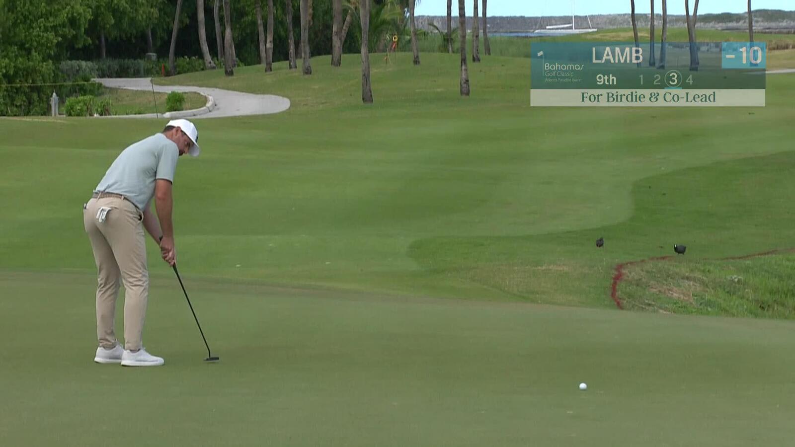 Rick Lamb drains birdie putt at The Bahamas Golf Classic