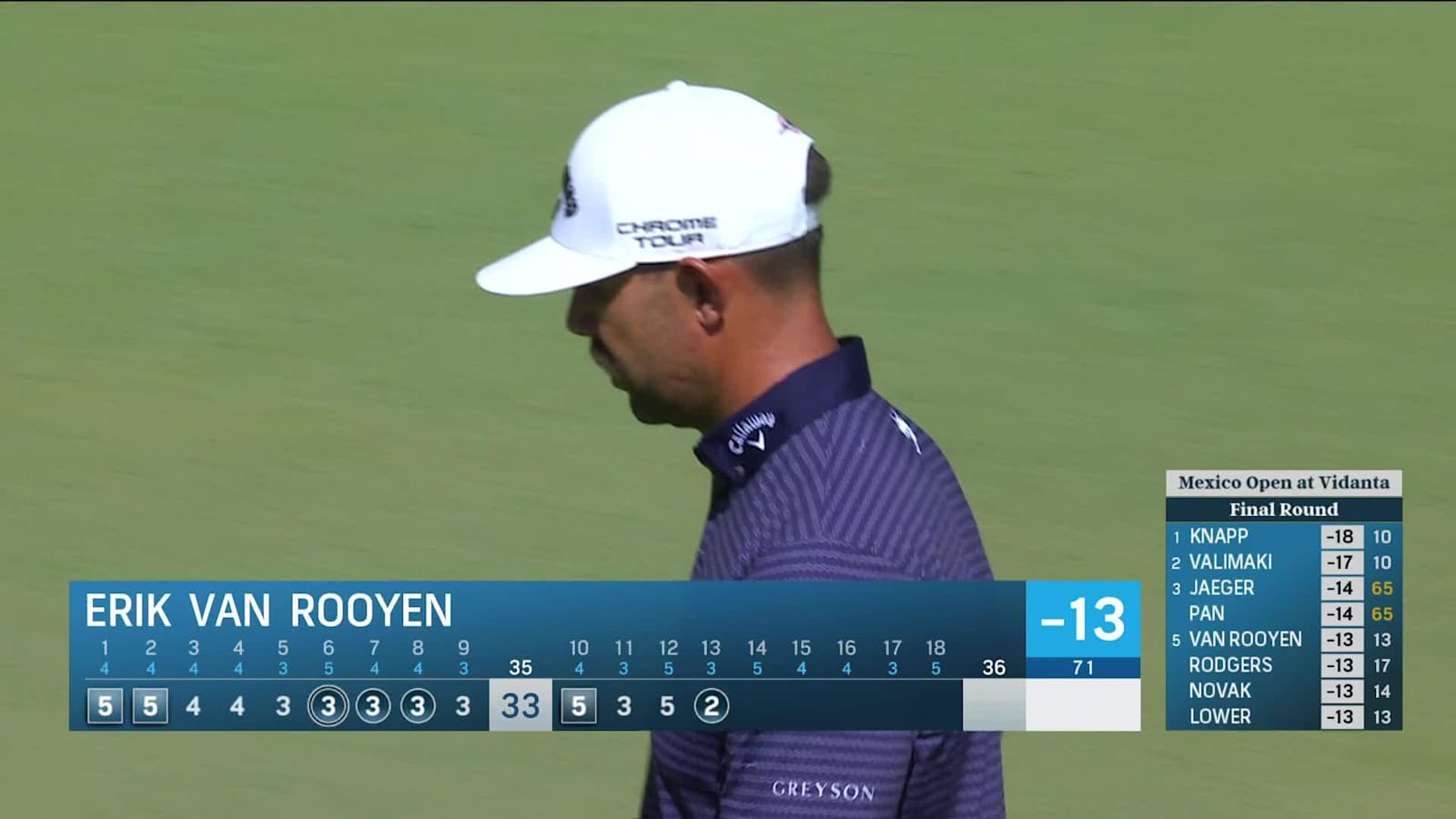 Erik van Rooyen makes birdie on No. 13 at Mexico Open