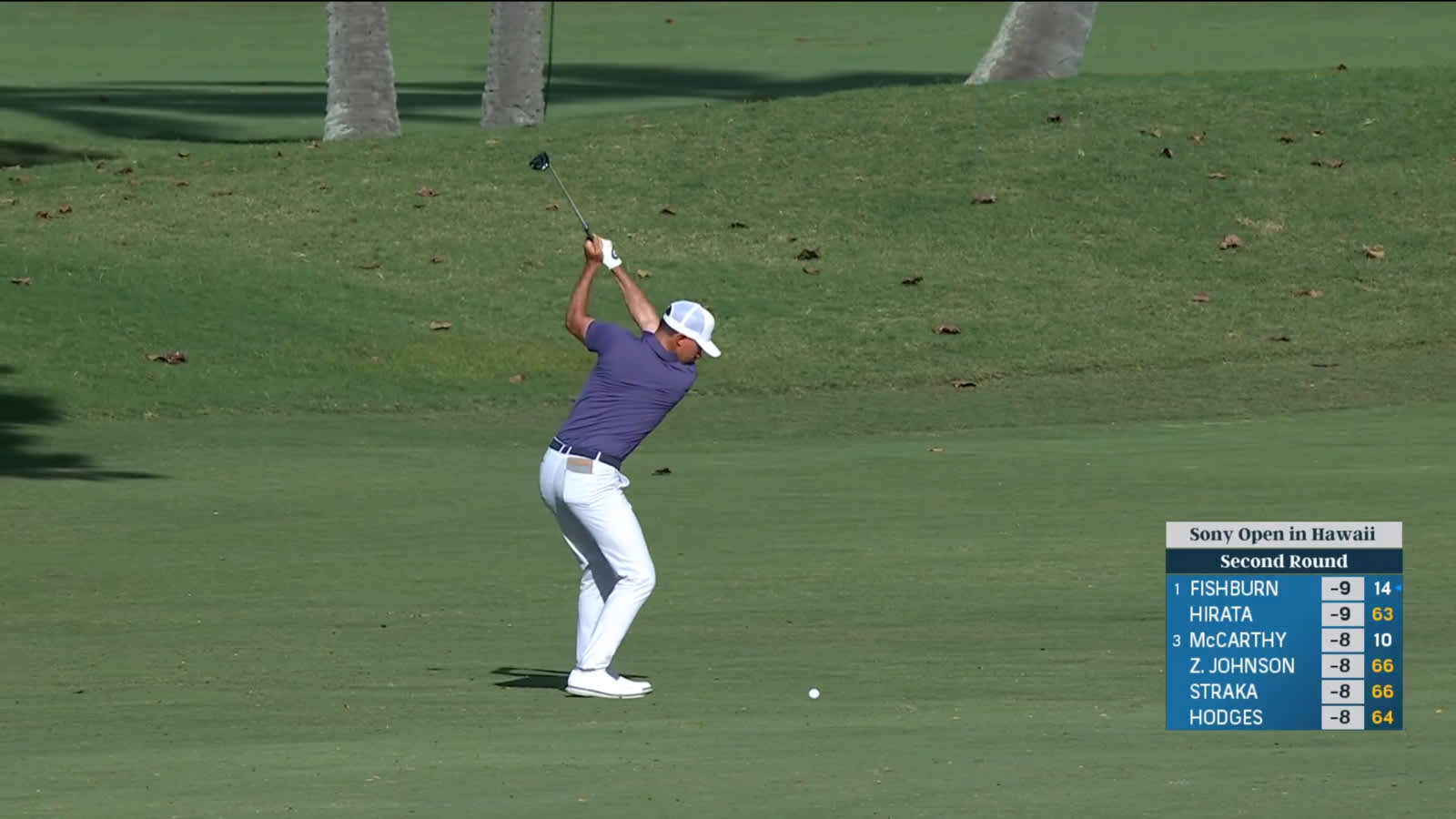 Paul Peterson hits running approach to reach green in two and birdie at Sony Open