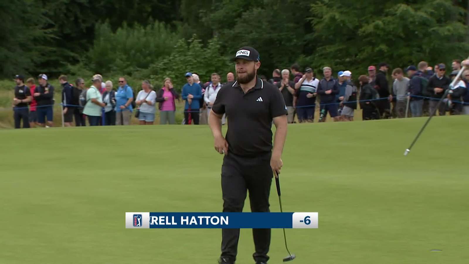 Tyrrell Hatton dials in approach to set up birdie  at Genesis Scottish Open