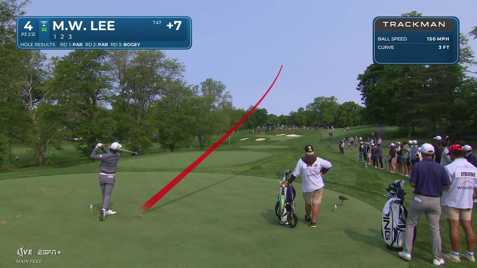 Min Woo Lee's excellent tee shot leads to birdie at the Memorial