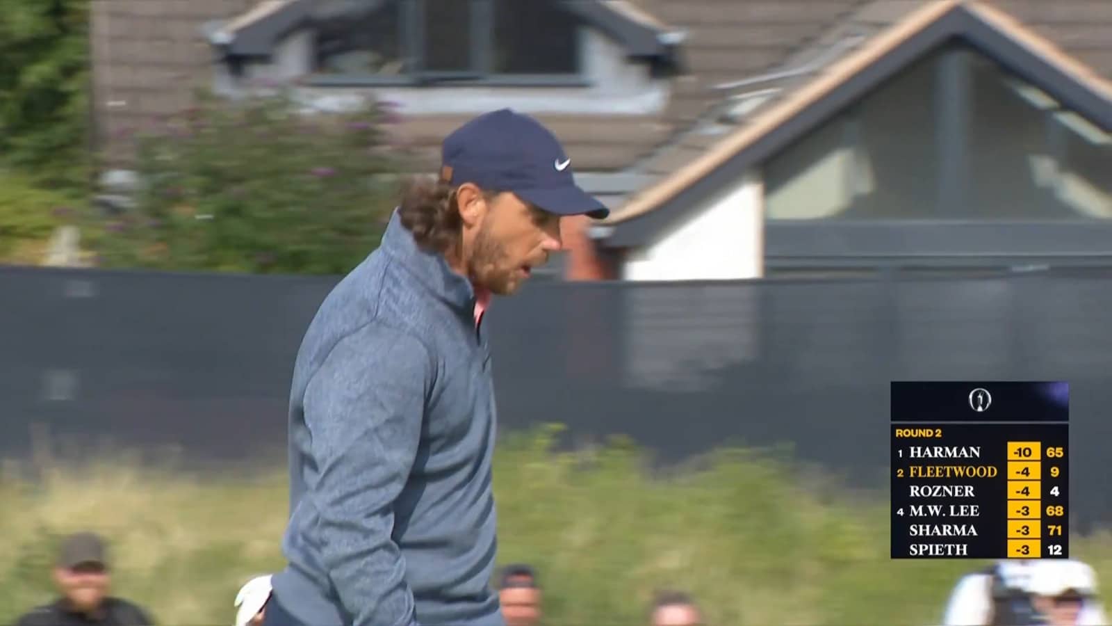 Tommy Fleetwood drains 58-foot birdie putt at The Open