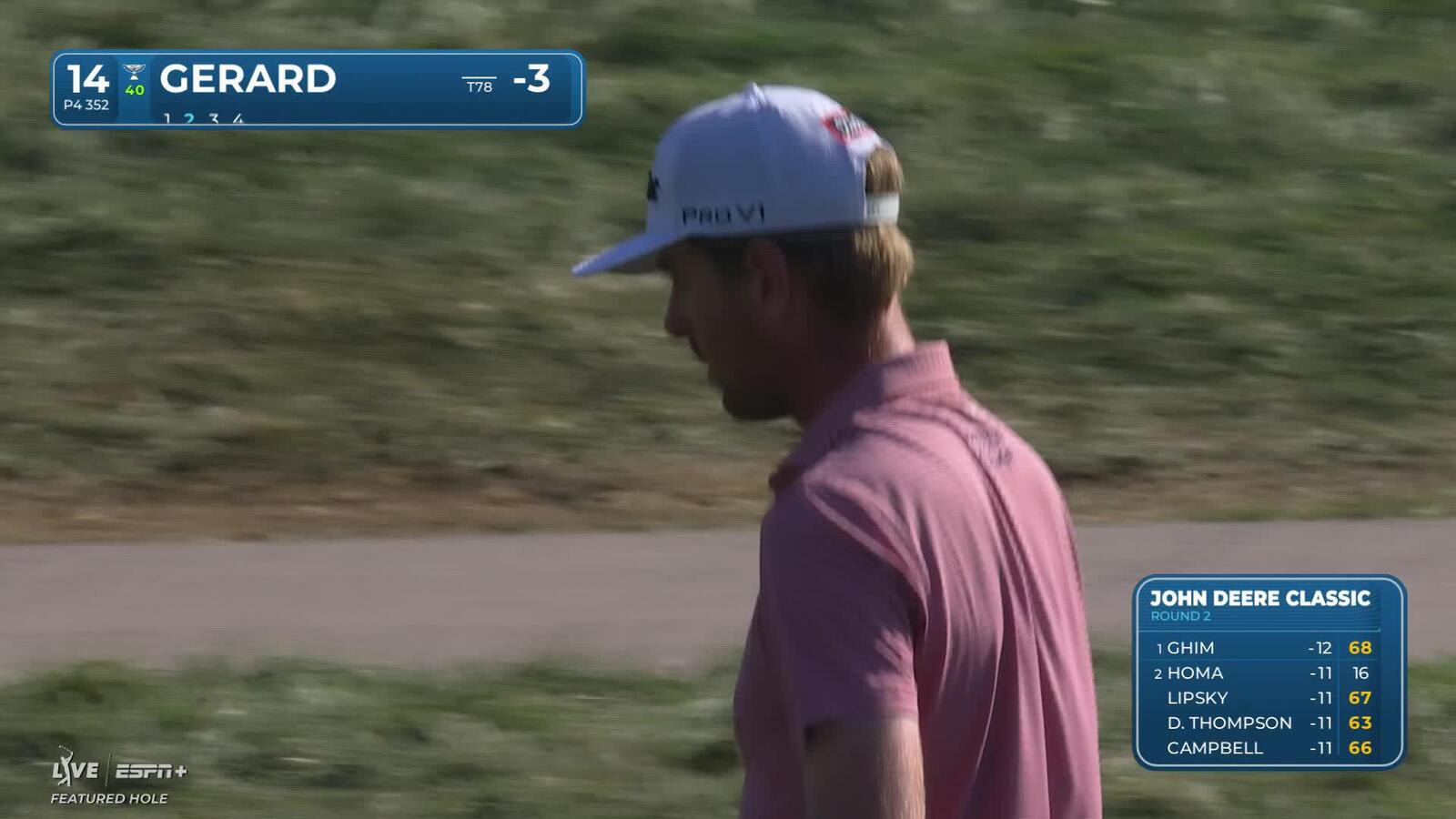 Ryan Gerard makes birdie on No. 14 at John Deere