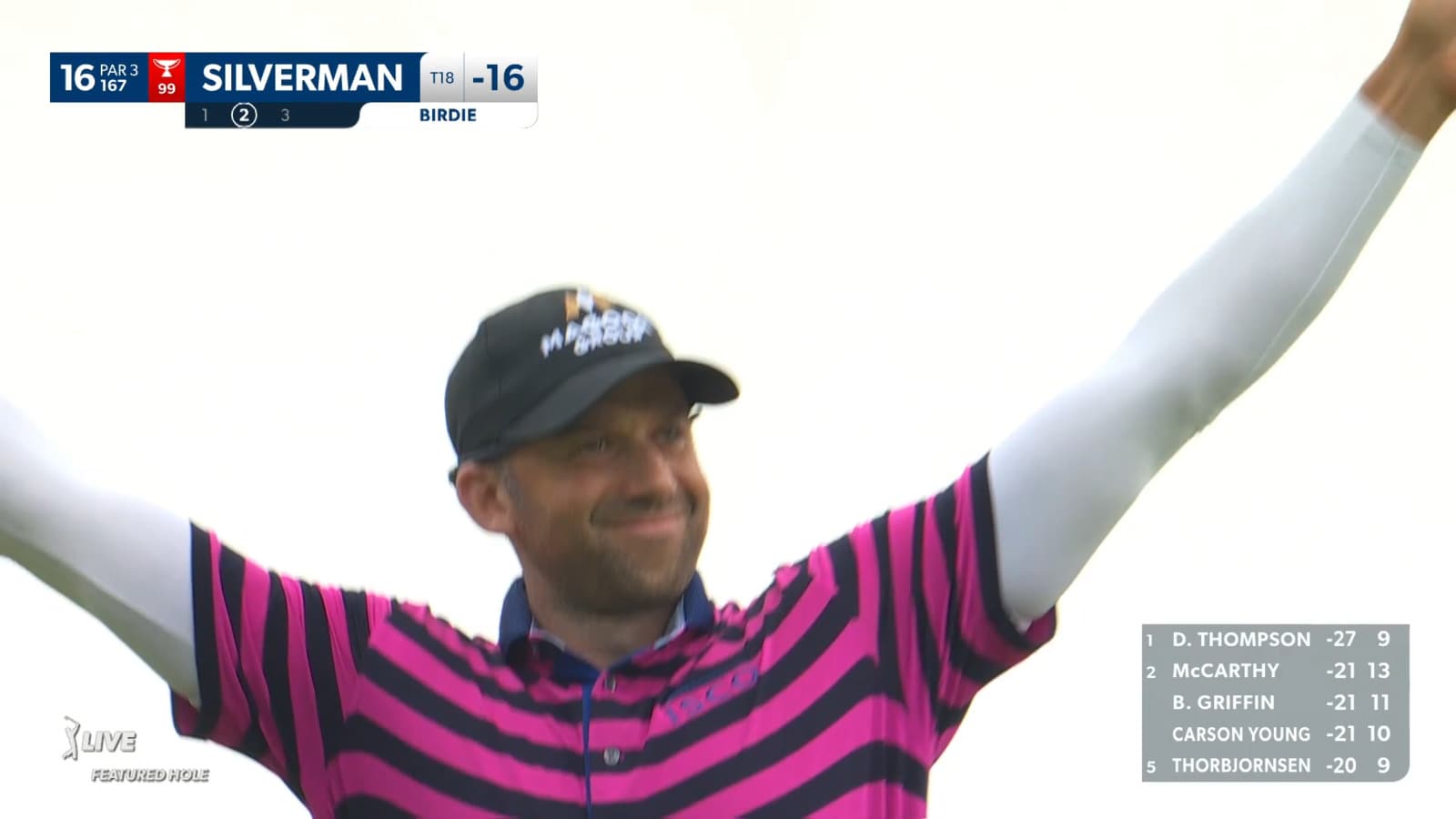 Ben Silverman drains a 37-foot birdie putt at John Deere