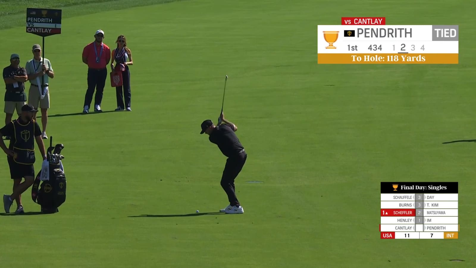 Taylor Pendrith sticks approach shot tight, leading to birdie at Presidents Cup