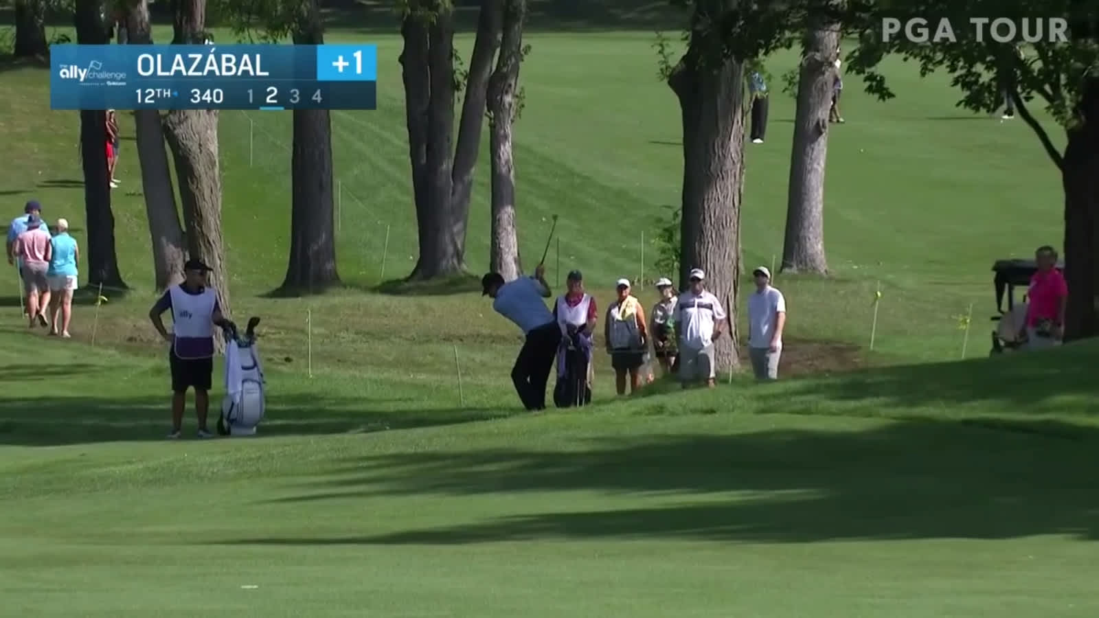 José María Olazábal holes out from the rough to make eagle at Ally Challenge