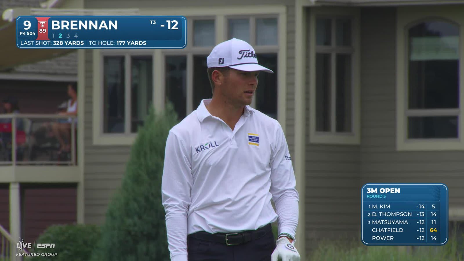 Michael Brennan sinks 26-foot birdie putt on No. 9 at 3M Open