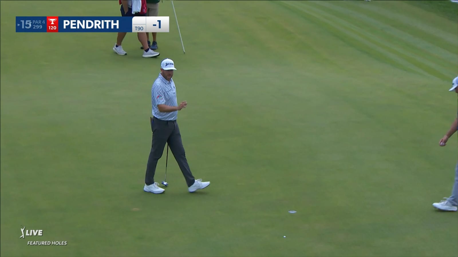 Taylor Pendrith makes 10-foot birdie putt at Travelers