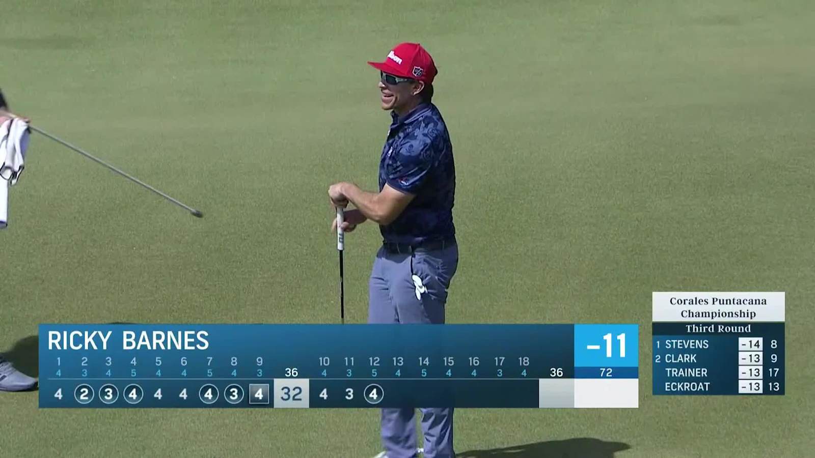 Ricky Barnes makes birdie putt at Corales Puntacana