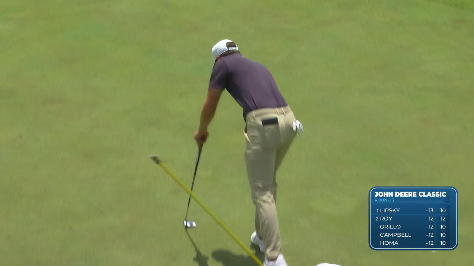 Davis Thompson rolls in birdie putt at John Deere