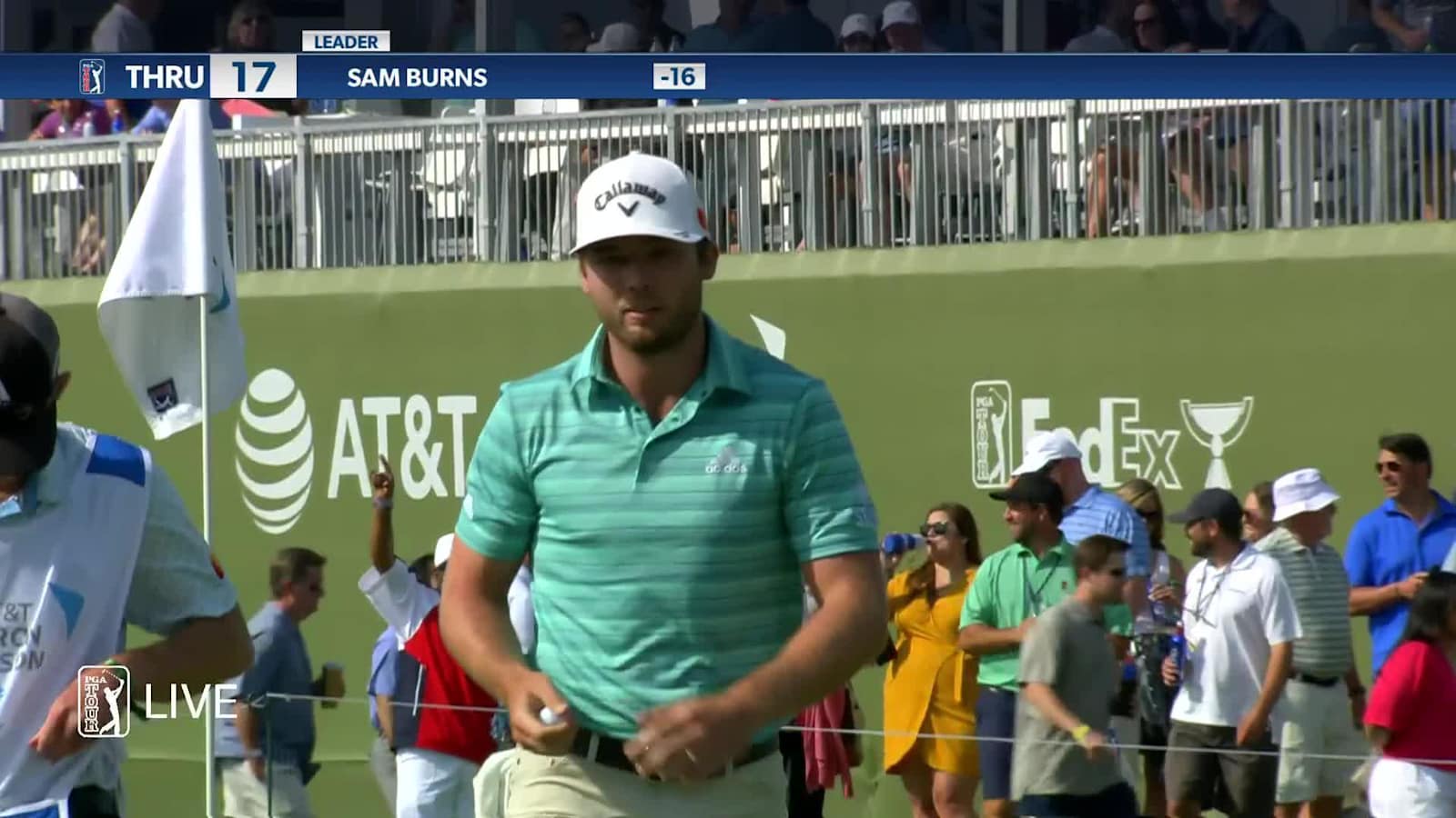 Sam Burns' tight tee shot yields birdie at AT&T Byron Nelson