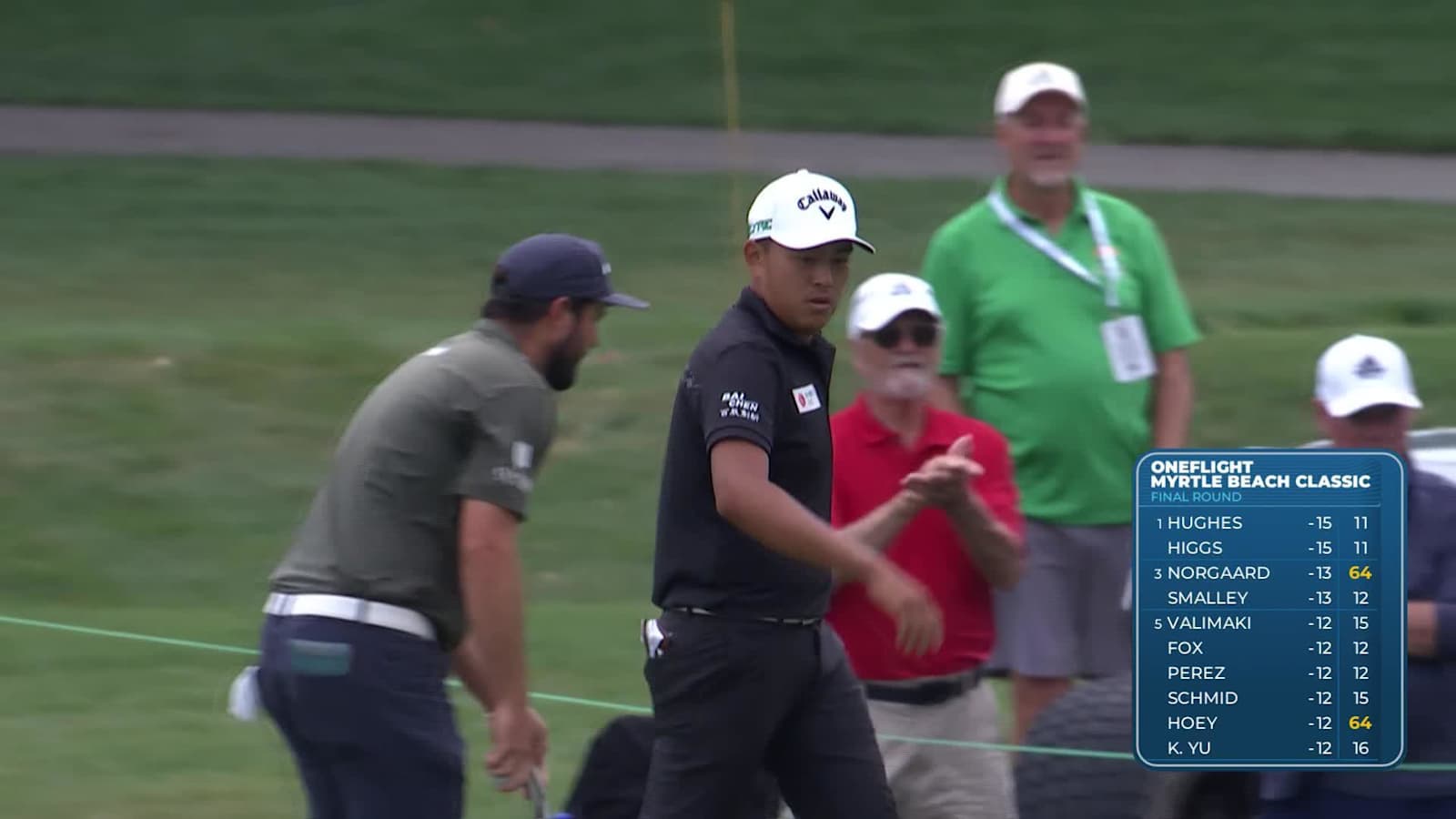 Kevin Yu sinks a 23-foot birdie putt on No. 17 at ONEflight Myrtle