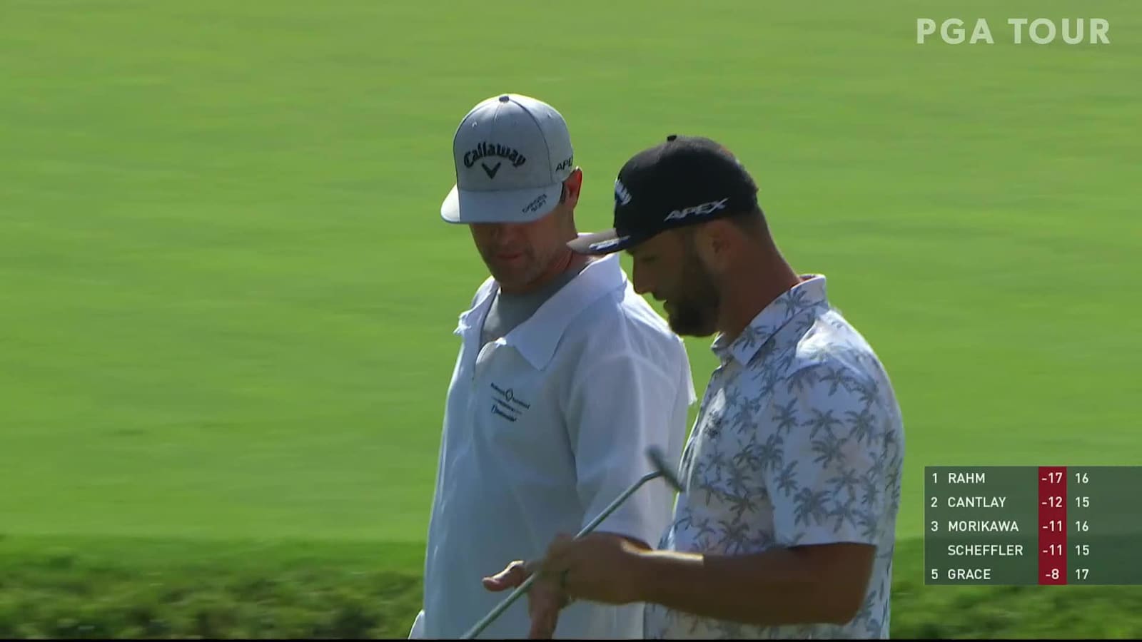 Jon Rahm sinks a 37-foot birdie putt at the Memorial