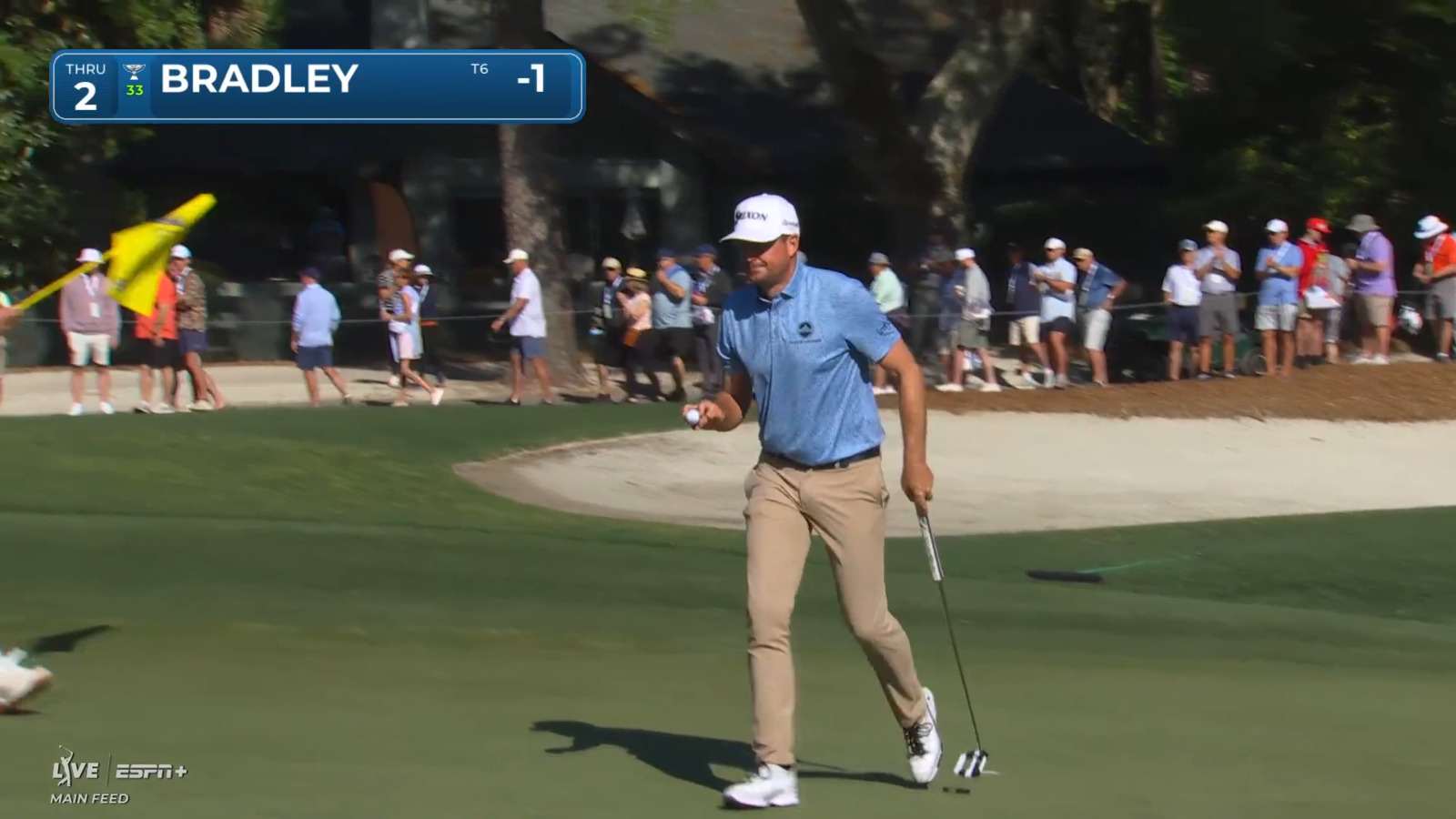 Keegan Bradley makes short birdie putt at RBC Heritage