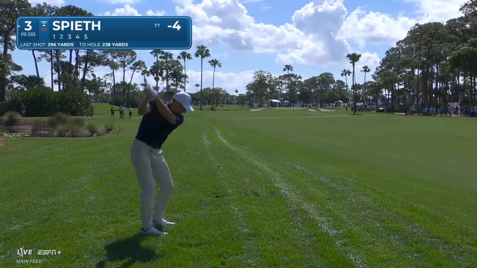 Jordan Spieth navigates hole No 3. for birdie at Cognizant Classic