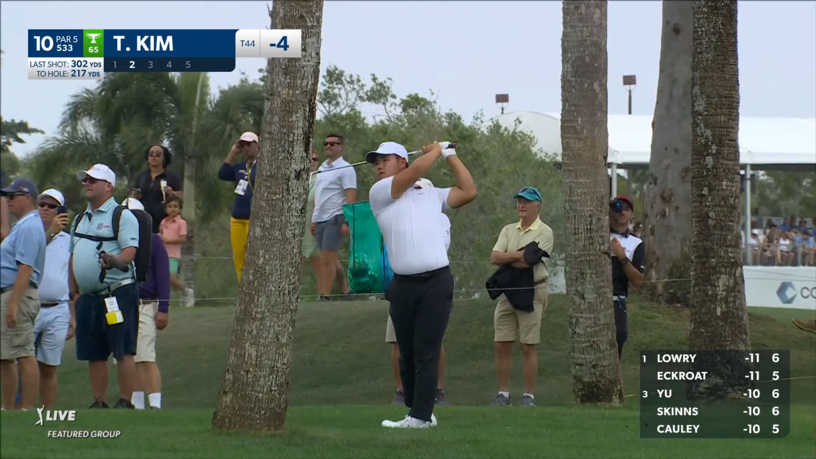 Tom Kim's escape from the trees leads to eagle at Cognizant Classic