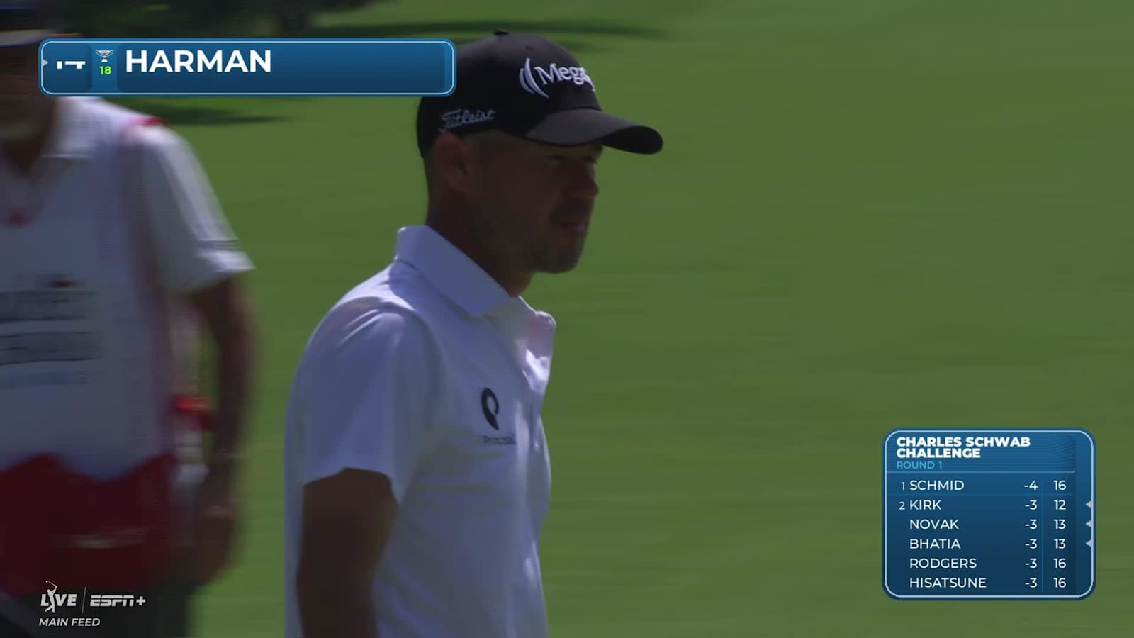 Brian Harman sinks a 41-foot birdie putt on No. 5 at Charles Schwab