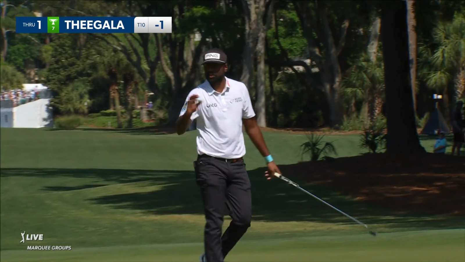 Sahith Theegala's 88-yard approach to 10 feet sets up birdie at RBC Heritage