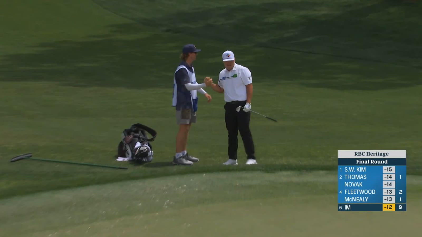 Sungjae Im holes bunker shot for eagle at RBC Heritage