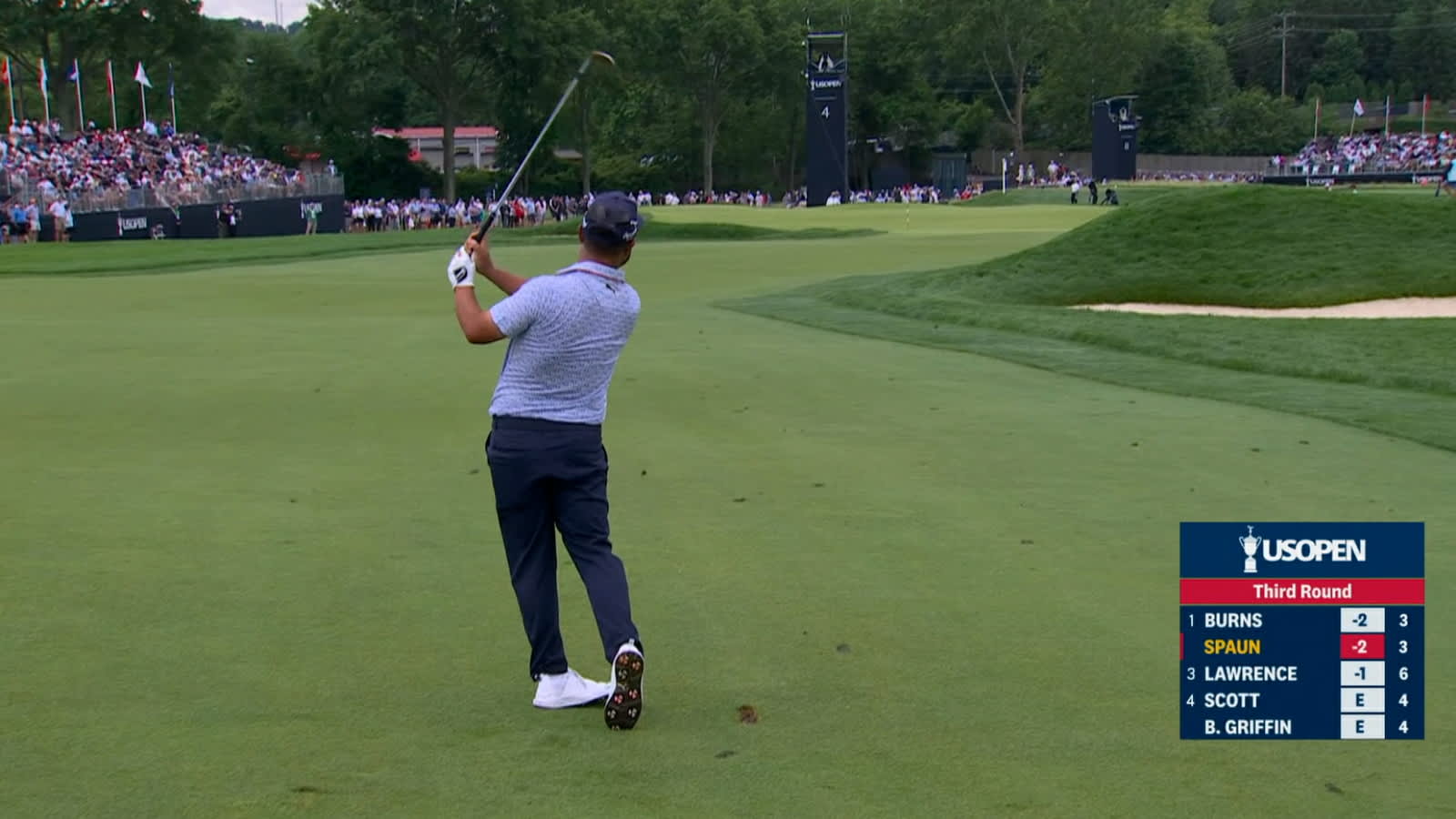 J.J. Spaun attacks flagstick to set up birdie at U.S. Open