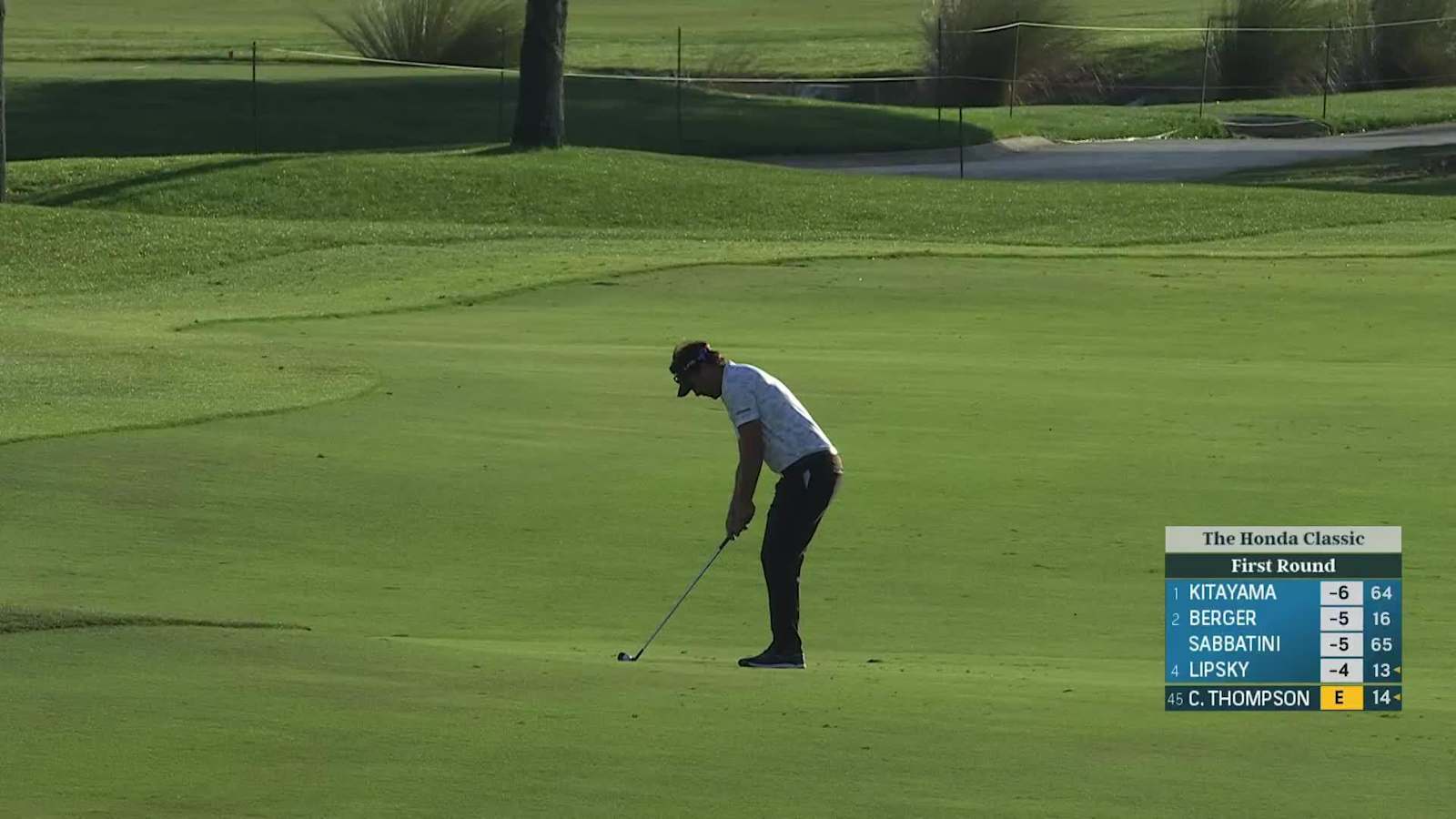 Curtis Thompson holes out from 204 yards for eagle at Honda