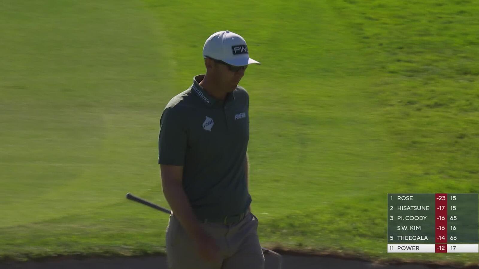 Seamus Power sinks 32-foot birdie putt on No. 17 at Farmers