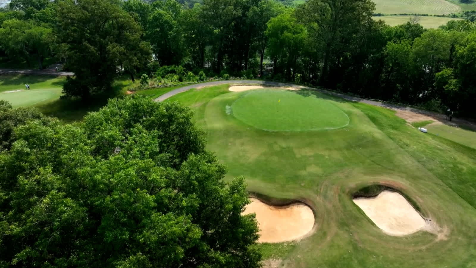 The drivable and challenging 16th hole at Holston Hills Country Club