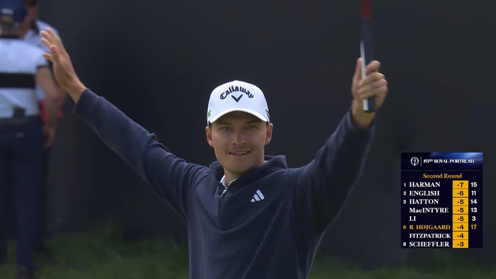 Rasmus Højgaard pumps up crowd with closing birdie at The Open