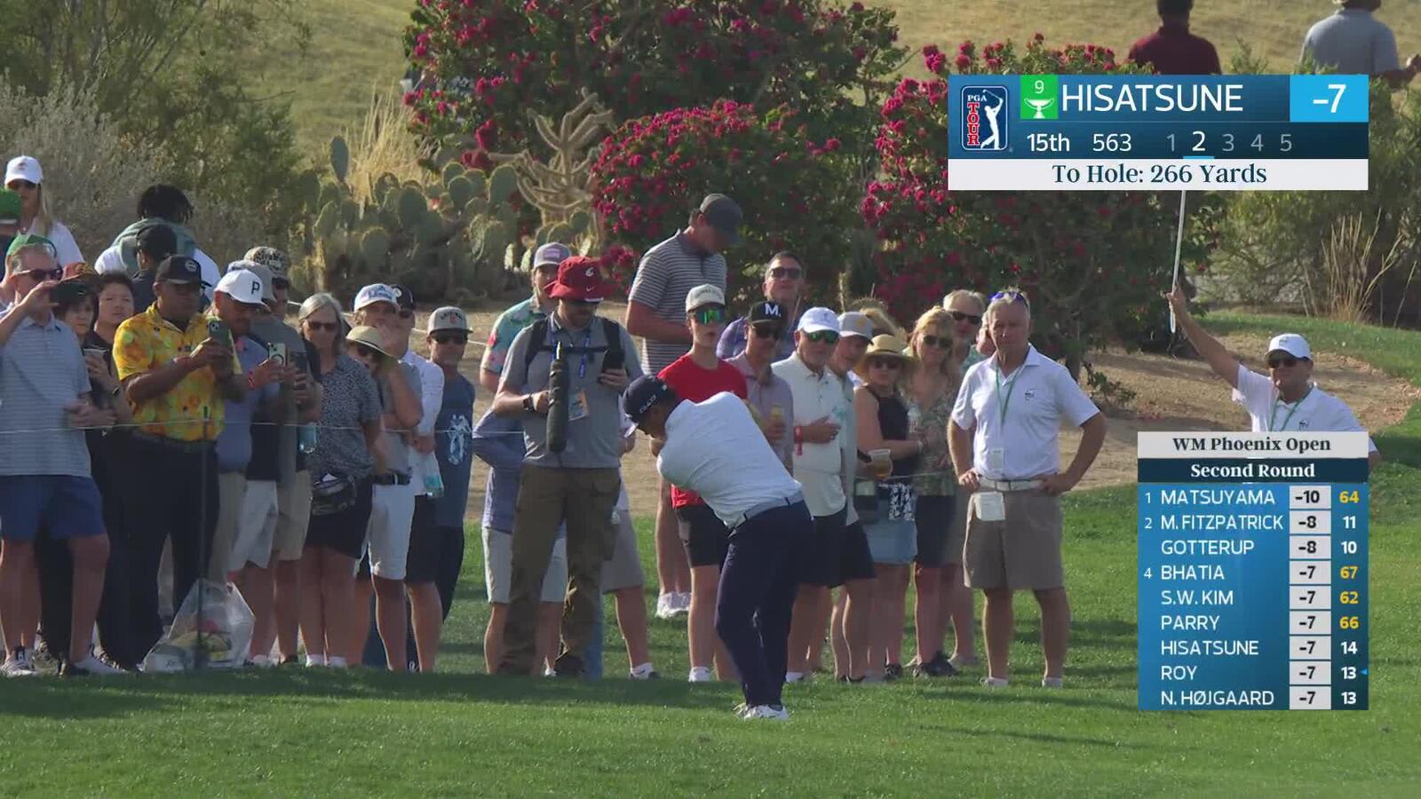 Ryo Hisatsune hits 266-yard approach to 8 feet, sets up eagle on No. 15