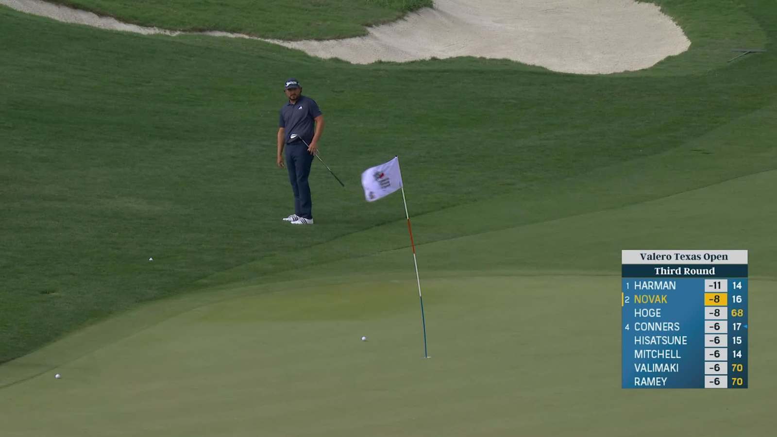 Andrew Novak chips close and birdies at Valero