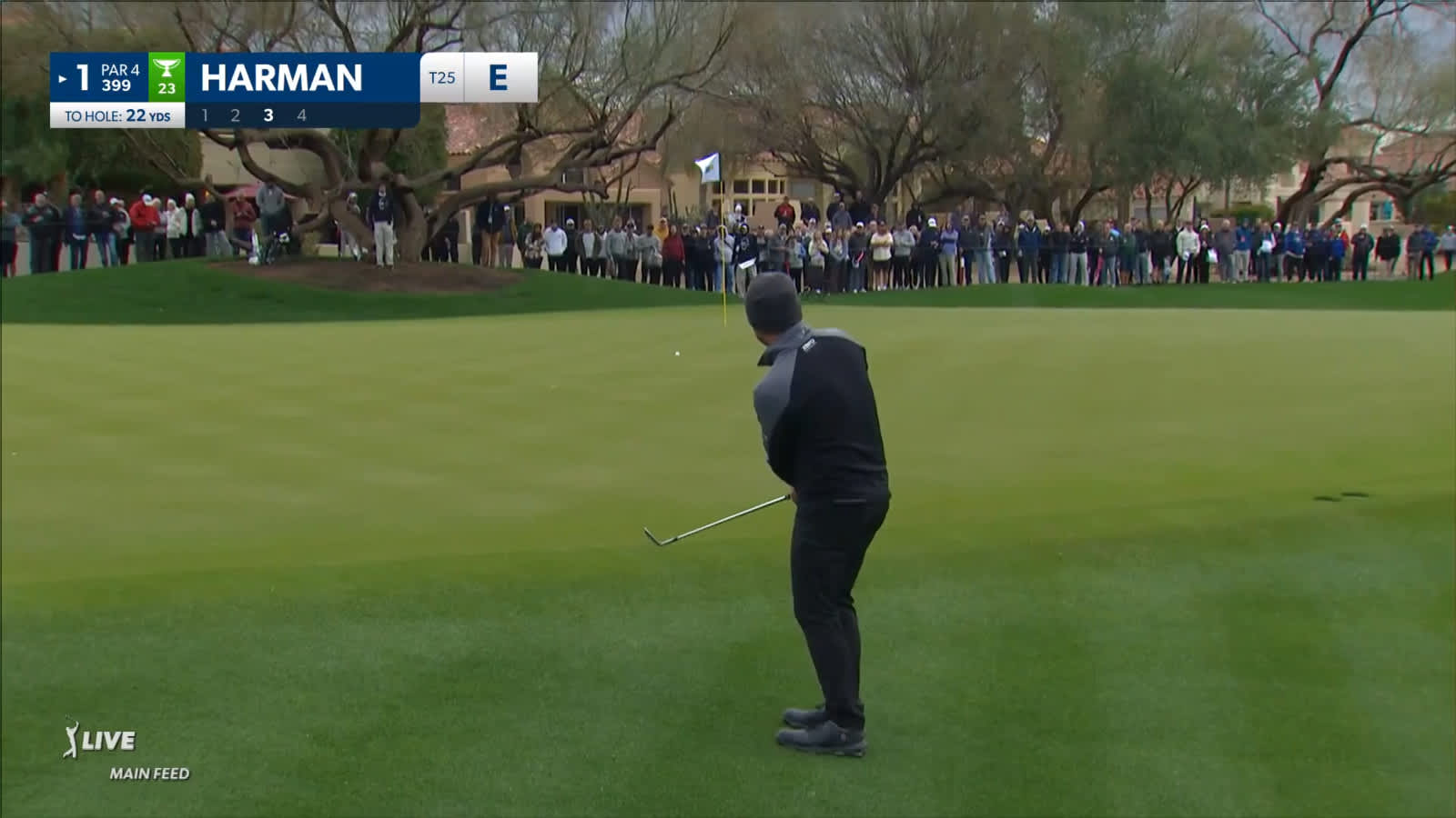 Brian Harman holes out for birdie putt from 65-feet at WM Phoenix Open