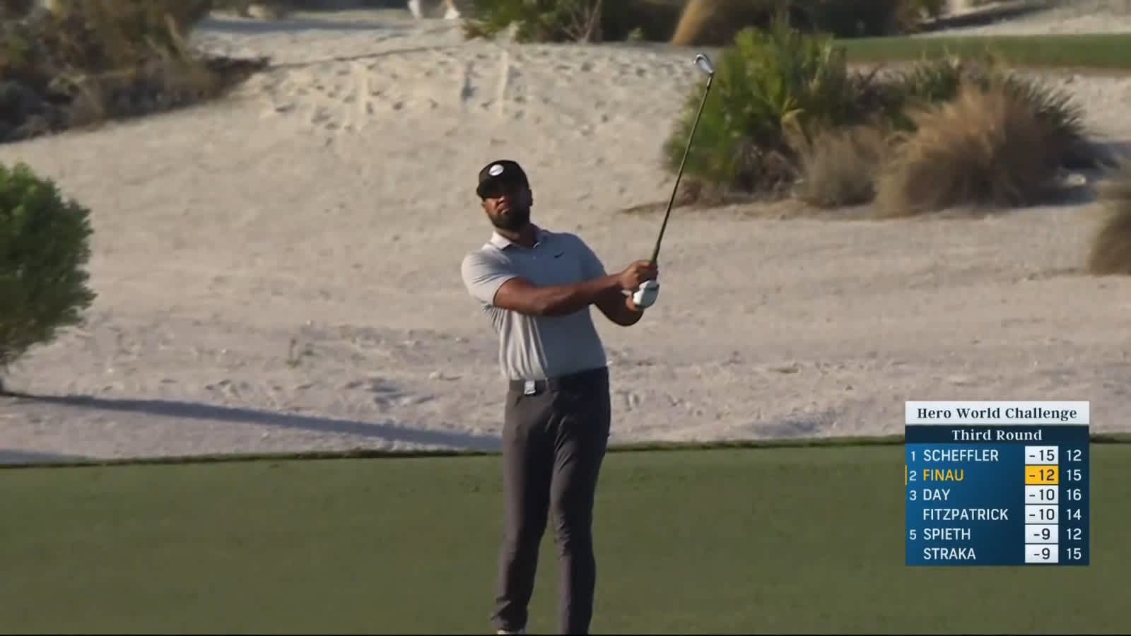 Tony Finau dials in approach to yield birdie at Hero World Challenge