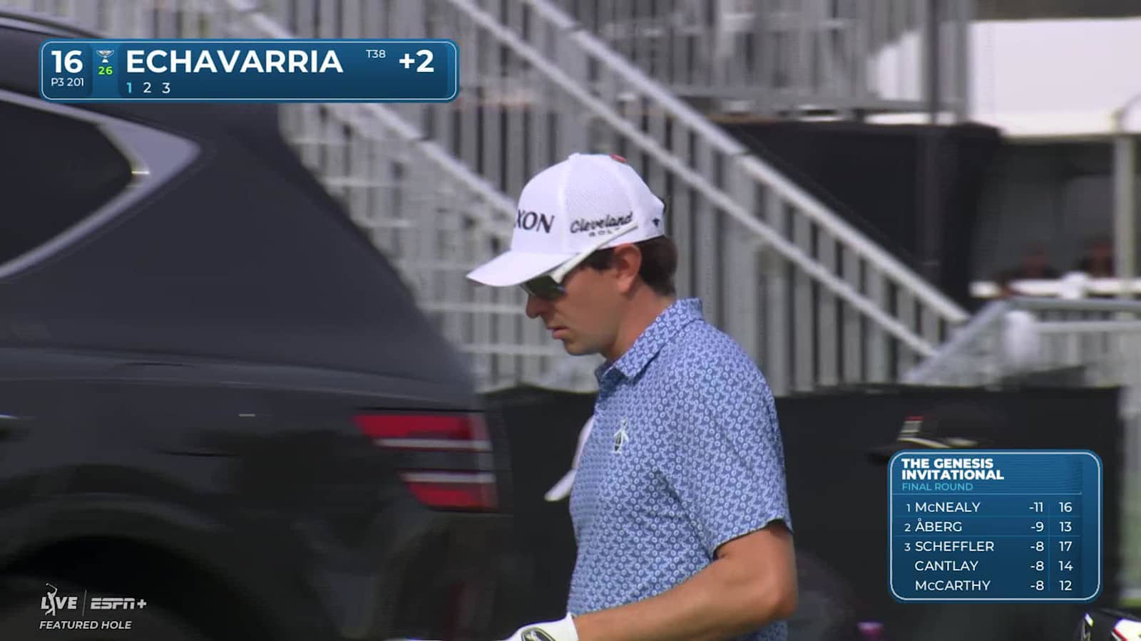 Nico Echavarria makes birdie on No. 16 at The Genesis