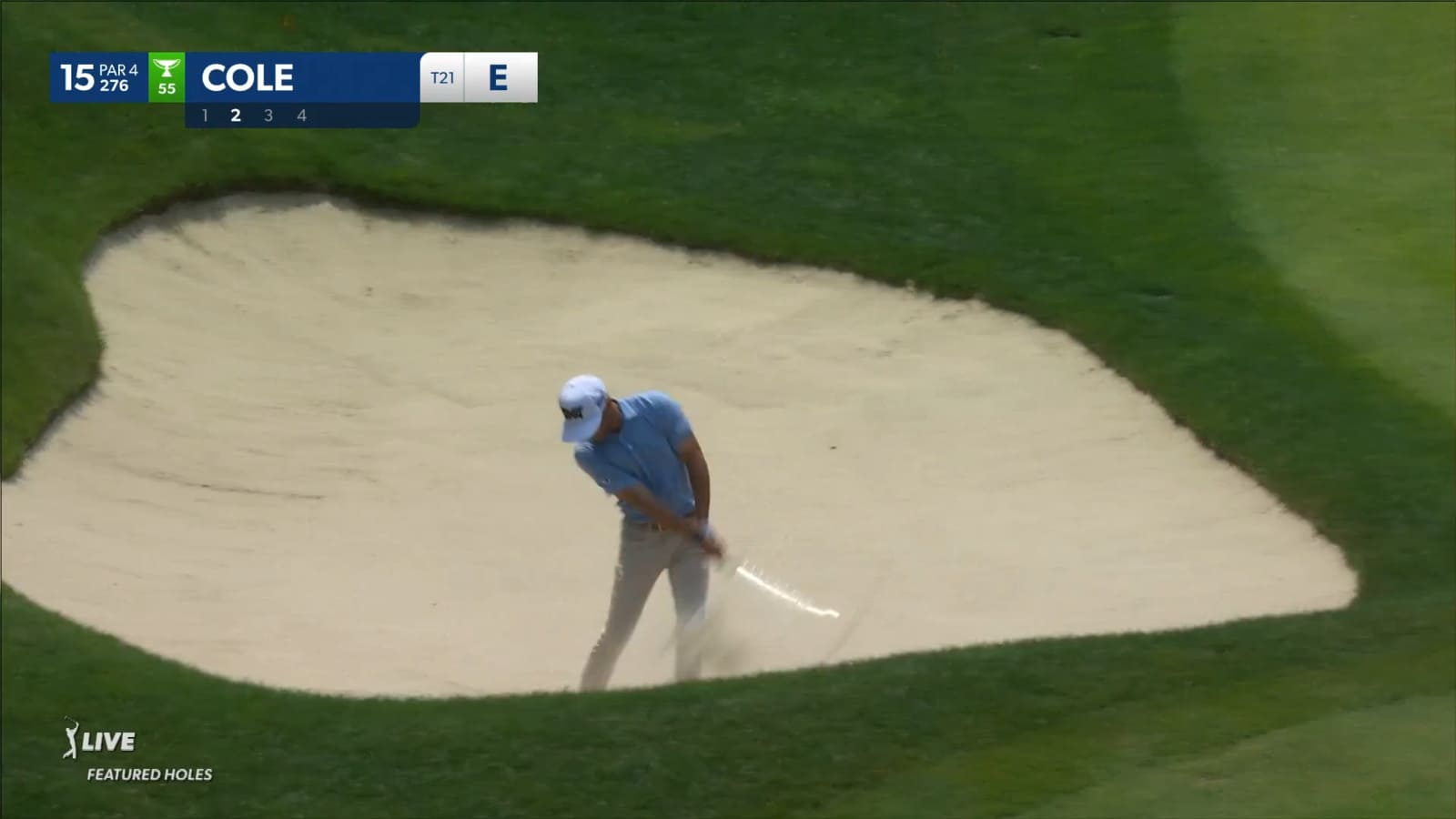 Eric Cole gets up-and-down from bunker for birdie Travelers