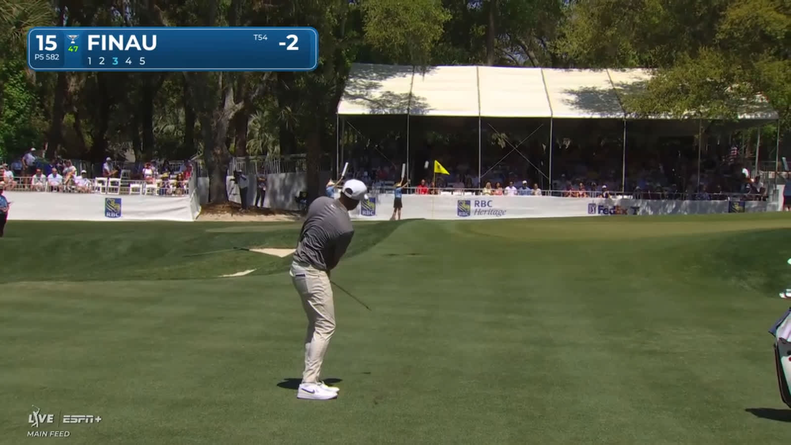 Tony Finau's bump-and-run leads to birdie at RBC Heritage