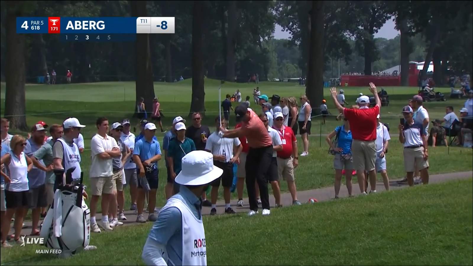 Ludvig Aberg gets up-and-down from fan area at Rocket Mortgage