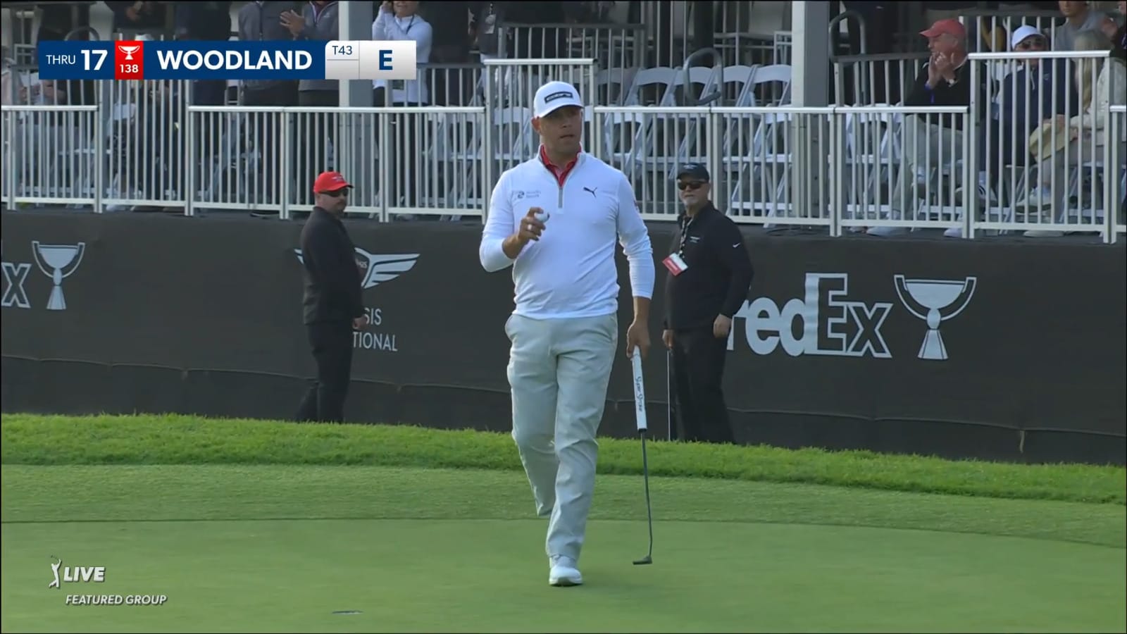 Gary Woodland reaches green in two leading to birdie at Genesis