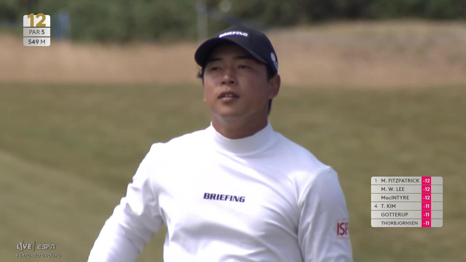 Yuto Katsuragawa sinks 5-foot birdie putt on No. 12 at Genesis Scottish Open