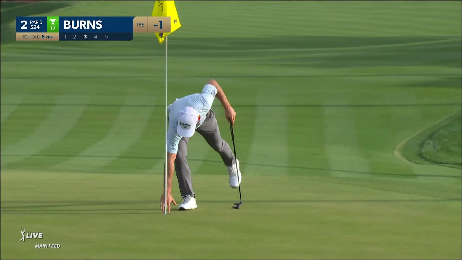 Sam Burns drains eagle putt from off the green at THE PLAYERS