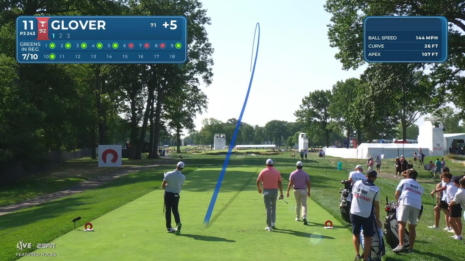 Lucas Glover sinks 20-foot putt for birdie on No. 11 at Rocket Classic