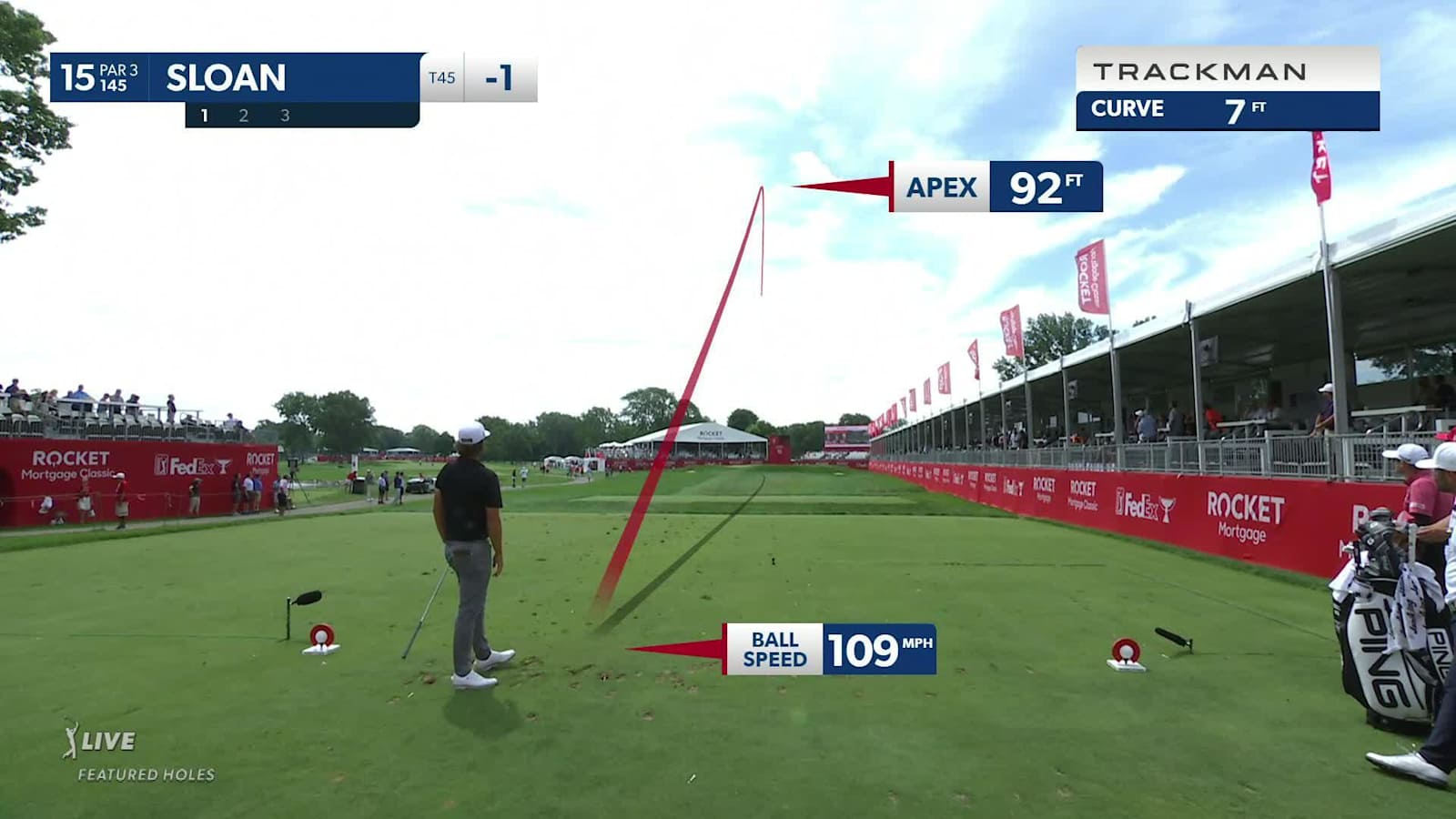 Roger Sloan's nice tee-shot sets up birdie putt at Rocket Mortgage