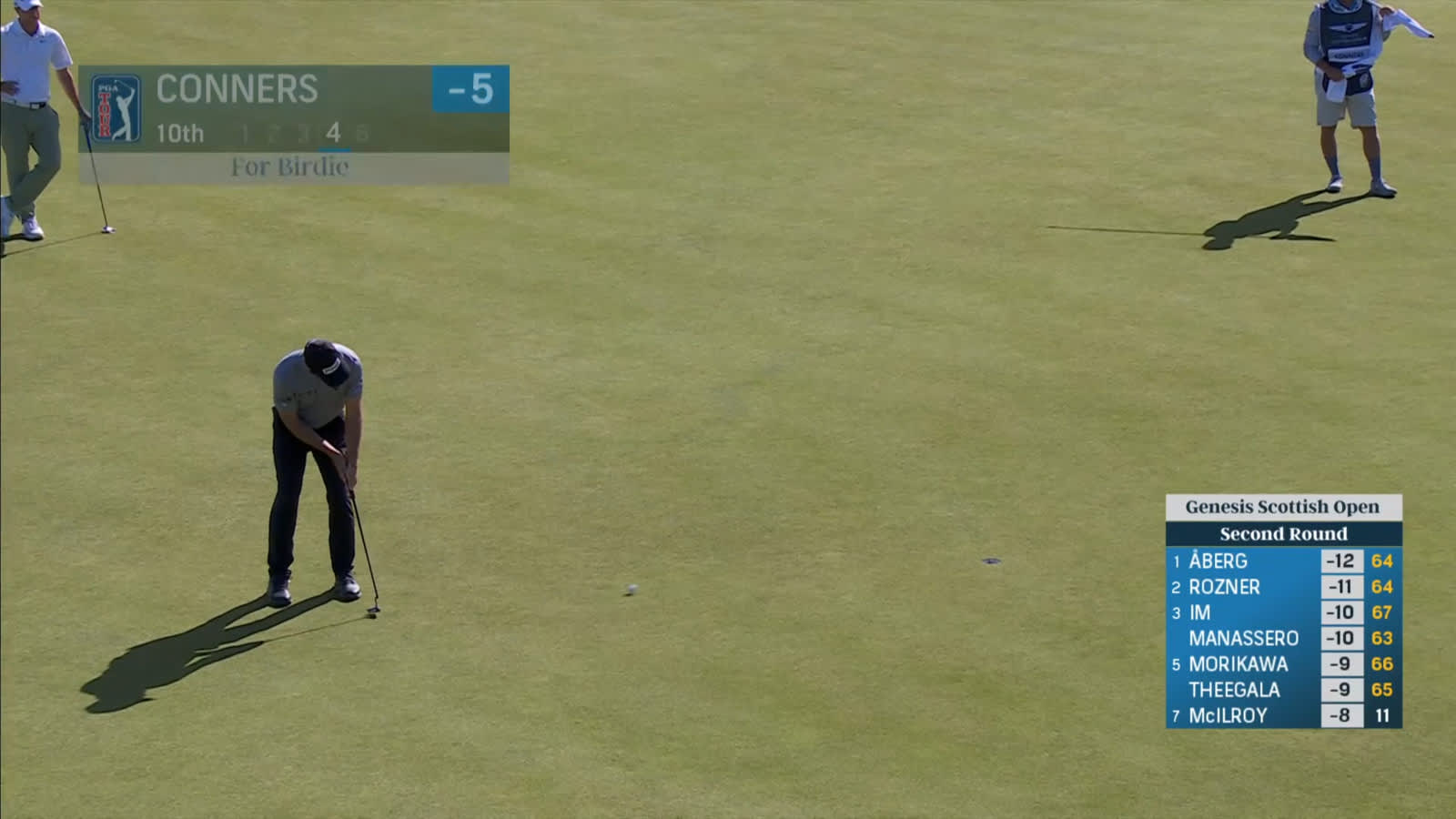 Corey Conners rolls in birdie putt at Genesis Scottish Open