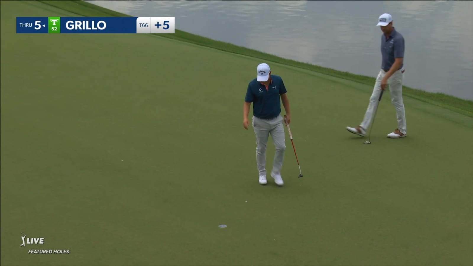 Emiliano Grillo holes 14-footer for birdie at Wells Fargo