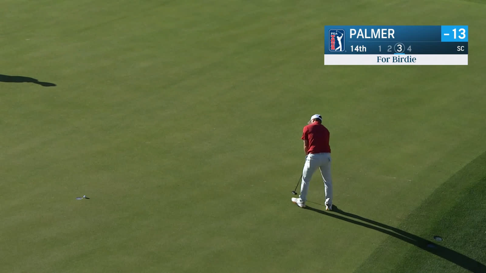 Ryan Palmer drops in birdie putt at The American Express