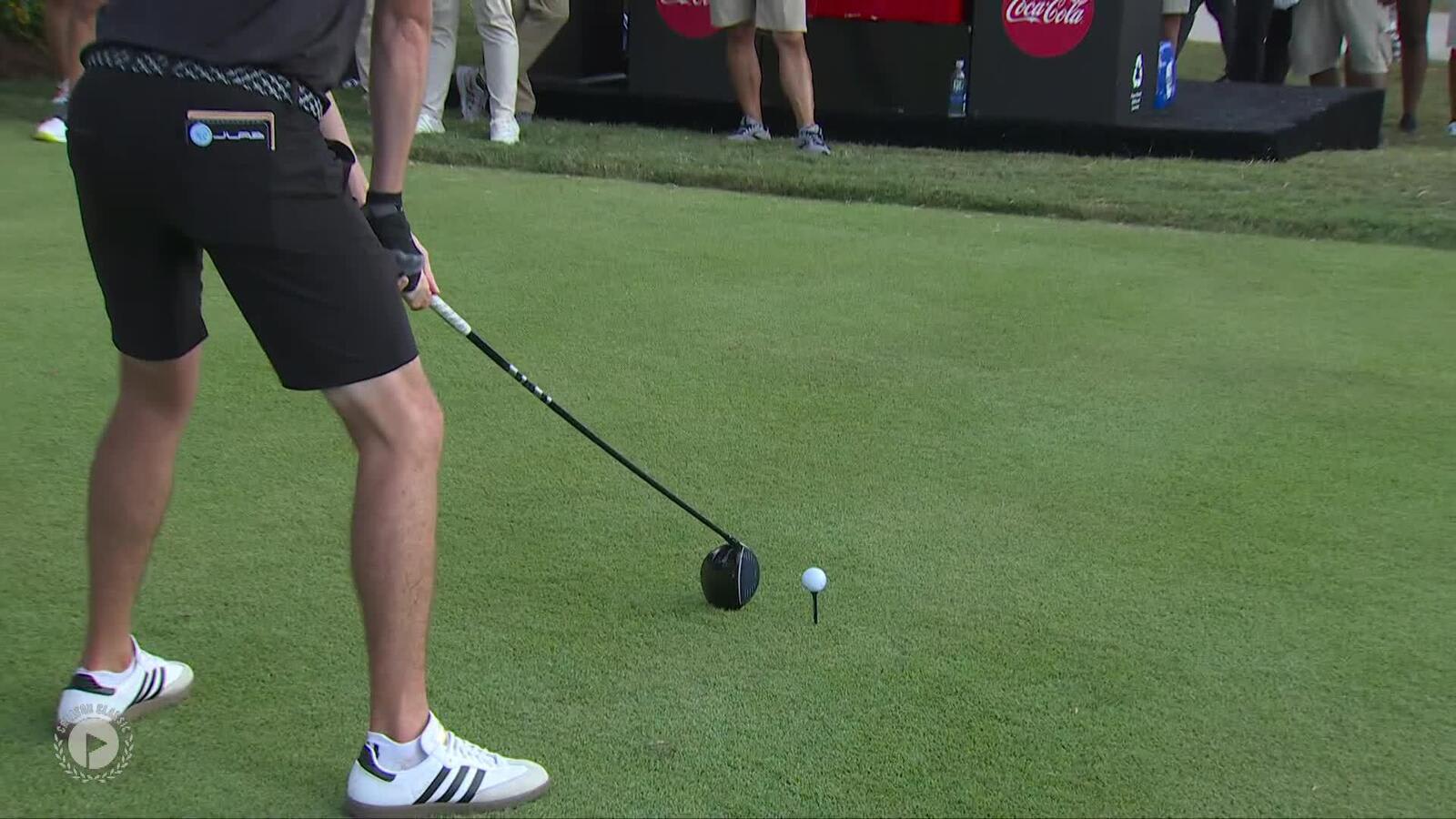 Mac Boucher hits opening tee shot opposite-handed at Creator Classic