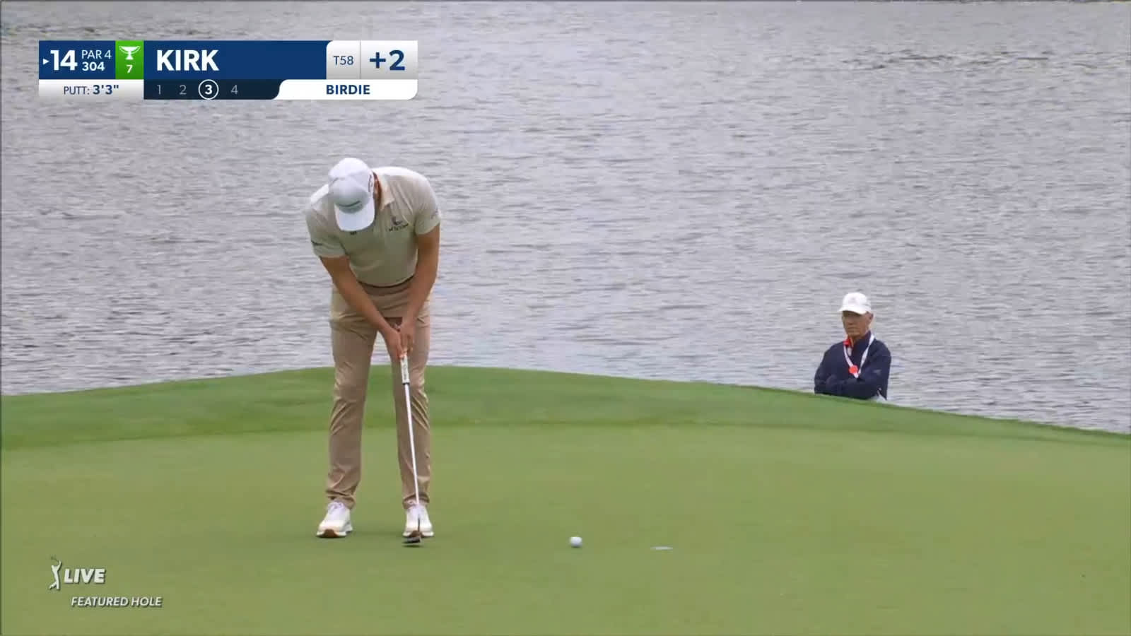 Chris Kirk rolls in birdie at Wells Fargo