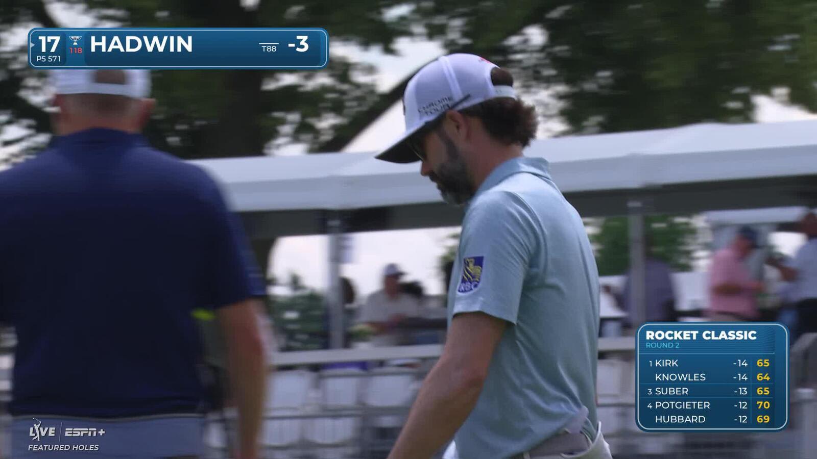 Adam Hadwin makes birdie on No. 17 at Rocket Classic