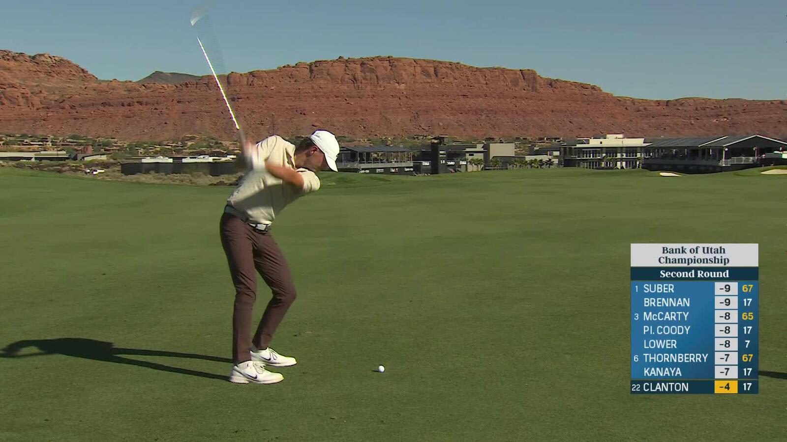 Luke Clanton sinks 5-foot birdie putt on No. 18 at Bank of Utah